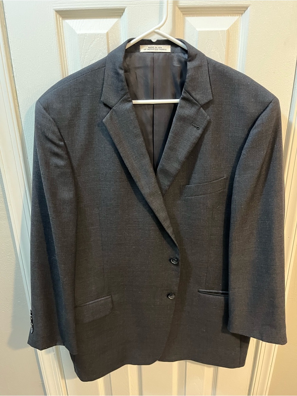 Joseph Abboud Men's Charcoal 100% Italy Imported Wool Two-Button Jacket Made USA